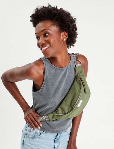 Sac banane vert kaki femme