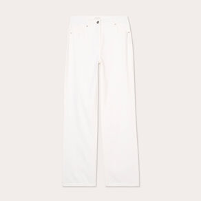 Jeans droit 5 poches ecru femme