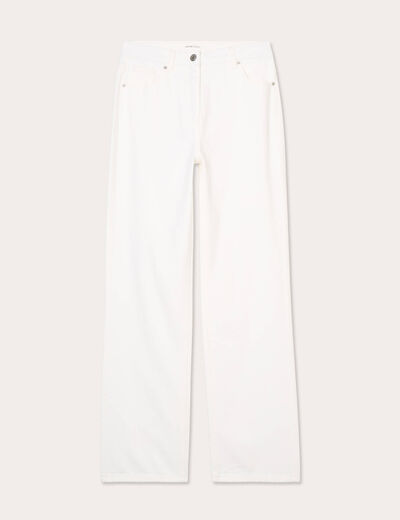 Jeans droit 5 poches ecru femme