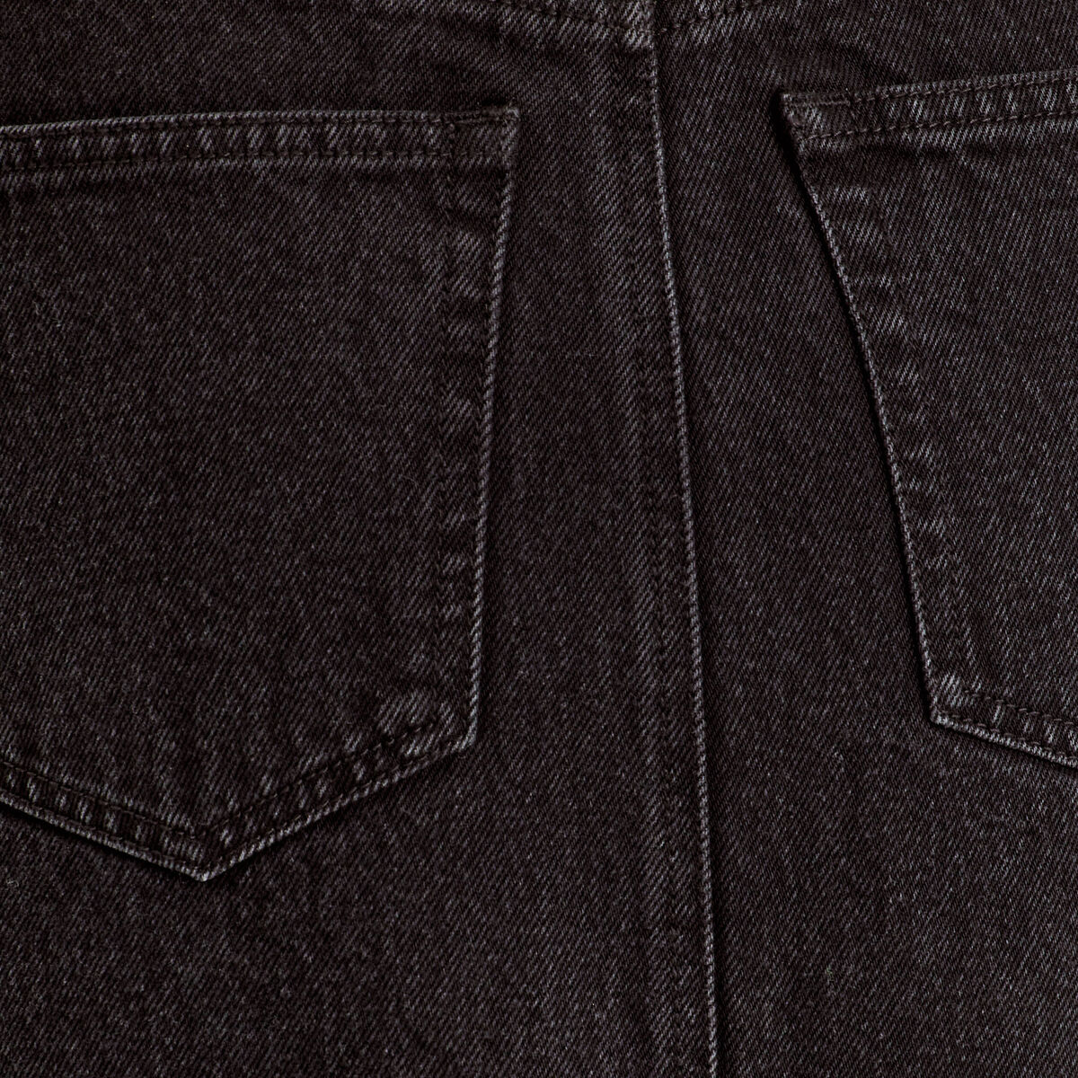 Jupe midi droite en jean noir femme