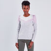 Pull épaules froncées gris clair femme