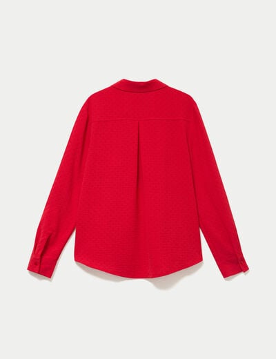 Blouse droite manches longues rouge femme