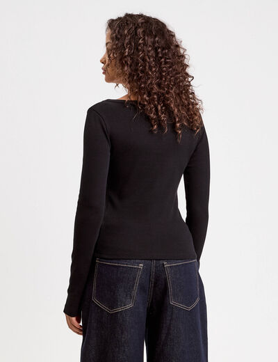 T-shirt manches longues noir femme