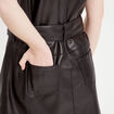 Robe moulante simili cuir noir femme