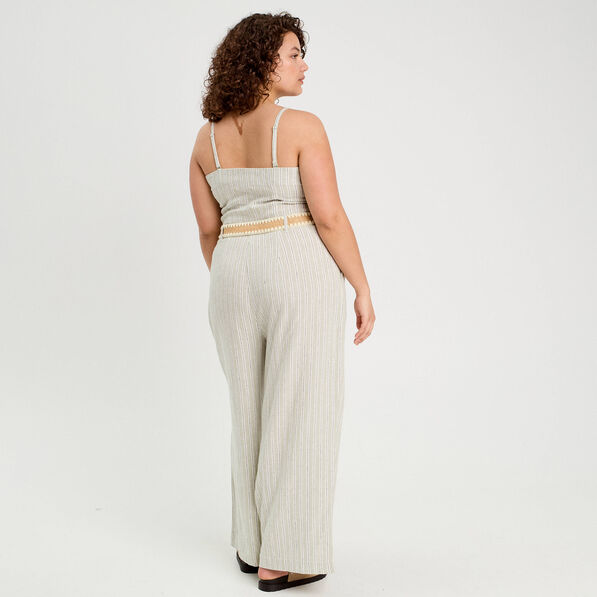 combinaison pantalon bretelles avec lin vert femme Combinaison pantalon bretelles avec lin vert femme