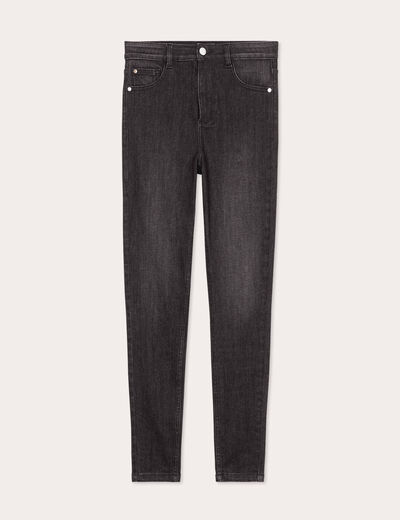 Jeans skinny ultra stretch 2 tailles denim noir femme