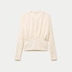 Gilet cintr&eacute; dentelle col rond ivoire femme