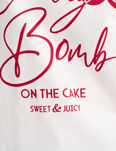 T-shirt manches courtes ecru femme