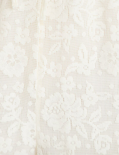 Short dentelle ecru femme