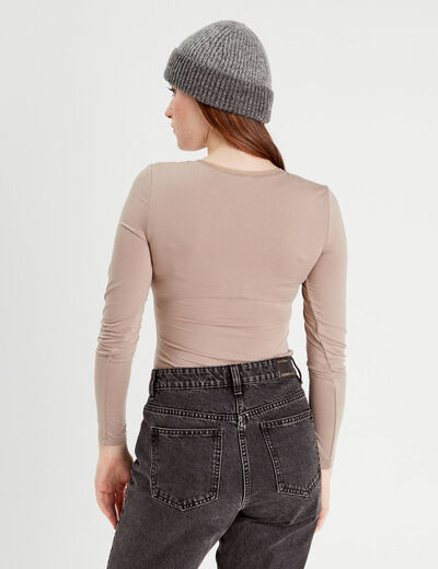 Body thermique manches longues marron femme