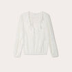 Blouse effet dentelle ecru femme