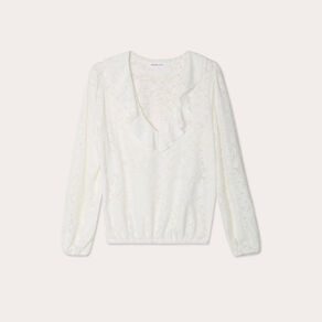 blouse effet dentelle ecru femme Blouse effet dentelle ecru femme