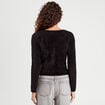 Gilet zippé mailles duveteuses noir femme
