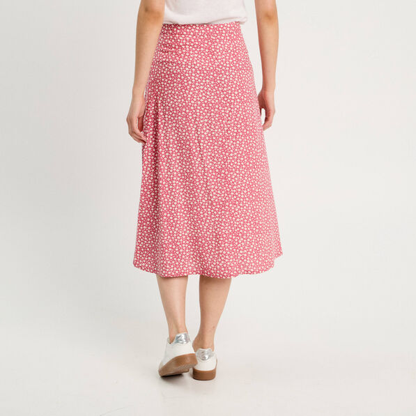 jupe midi droite boutonnee rose femme Jupe midi droite boutonnée rose femme