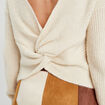 Pull avec col bateau ecru femme
