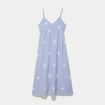 Robe longue &eacute;vas&eacute;e col v bretelles blanc femme