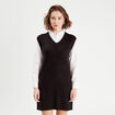 Robe pull droite 2-en-1 noir femme