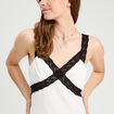 Robe longue évasée blanc femme
