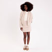 Veste fausse fourrure sable femme
