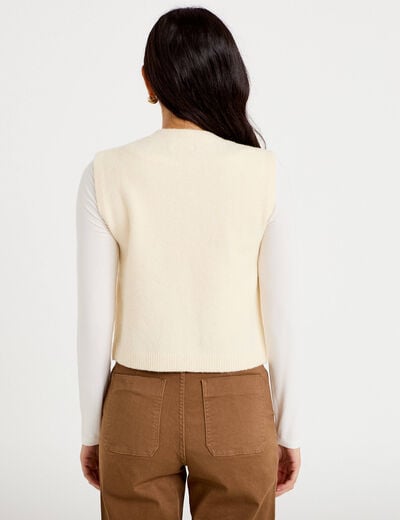 Gilet sans manches broderie sable femme