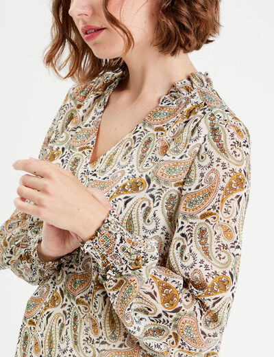 Blouse manches longues blanc femme