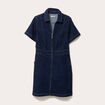 Robe droite zippée en jean denim brut femme