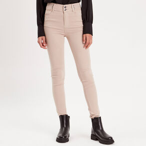 Pantalon skinny push up beige femme