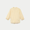 Blouse ample col v manches 3/4 jaune clair femme