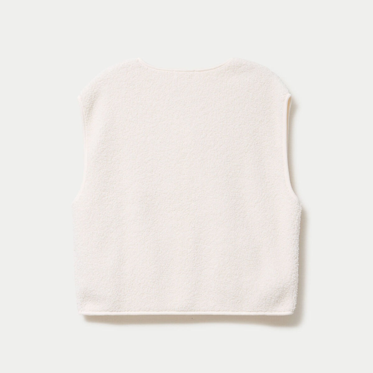Gilet sans manches effet polaire ecru femme