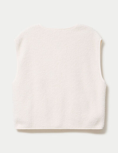 Gilet sans manches effet polaire ecru femme