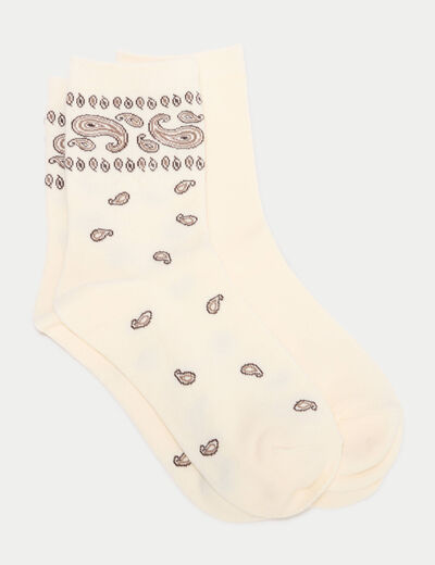 Lot de 2 paires de chaussettes ivoire femme