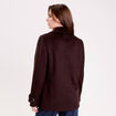 Caban col tailleur manches longues marron fonc&eacute; femme