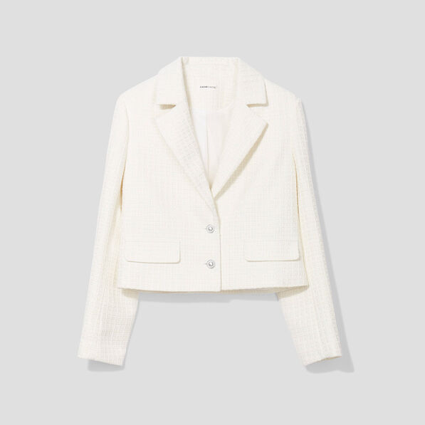 veste droite boutonnee ecru femme Veste droite boutonnée ecru femme
