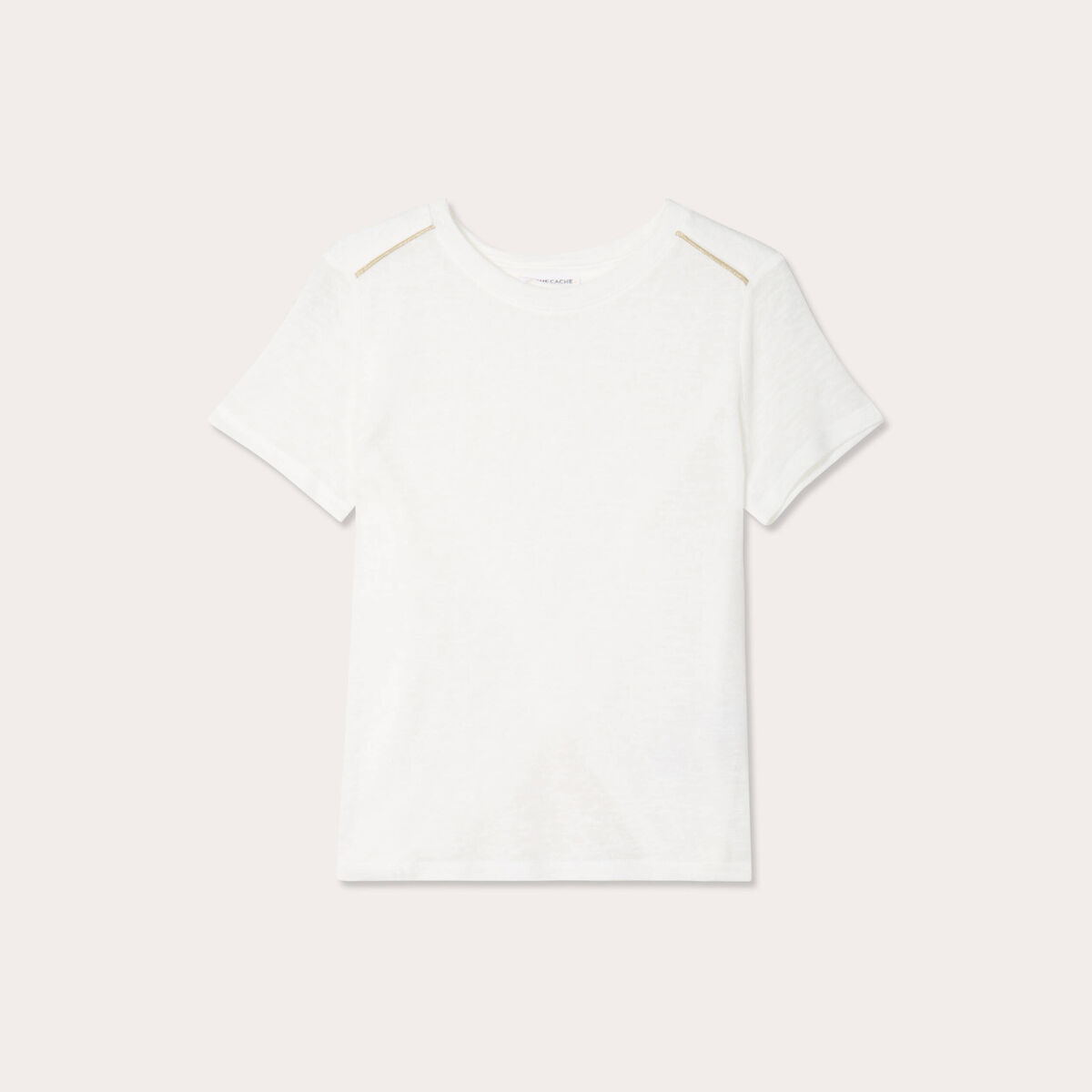 T-shirt manches courtes ecru femme