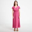 Robe longue &eacute;vas&eacute;e prune femme
