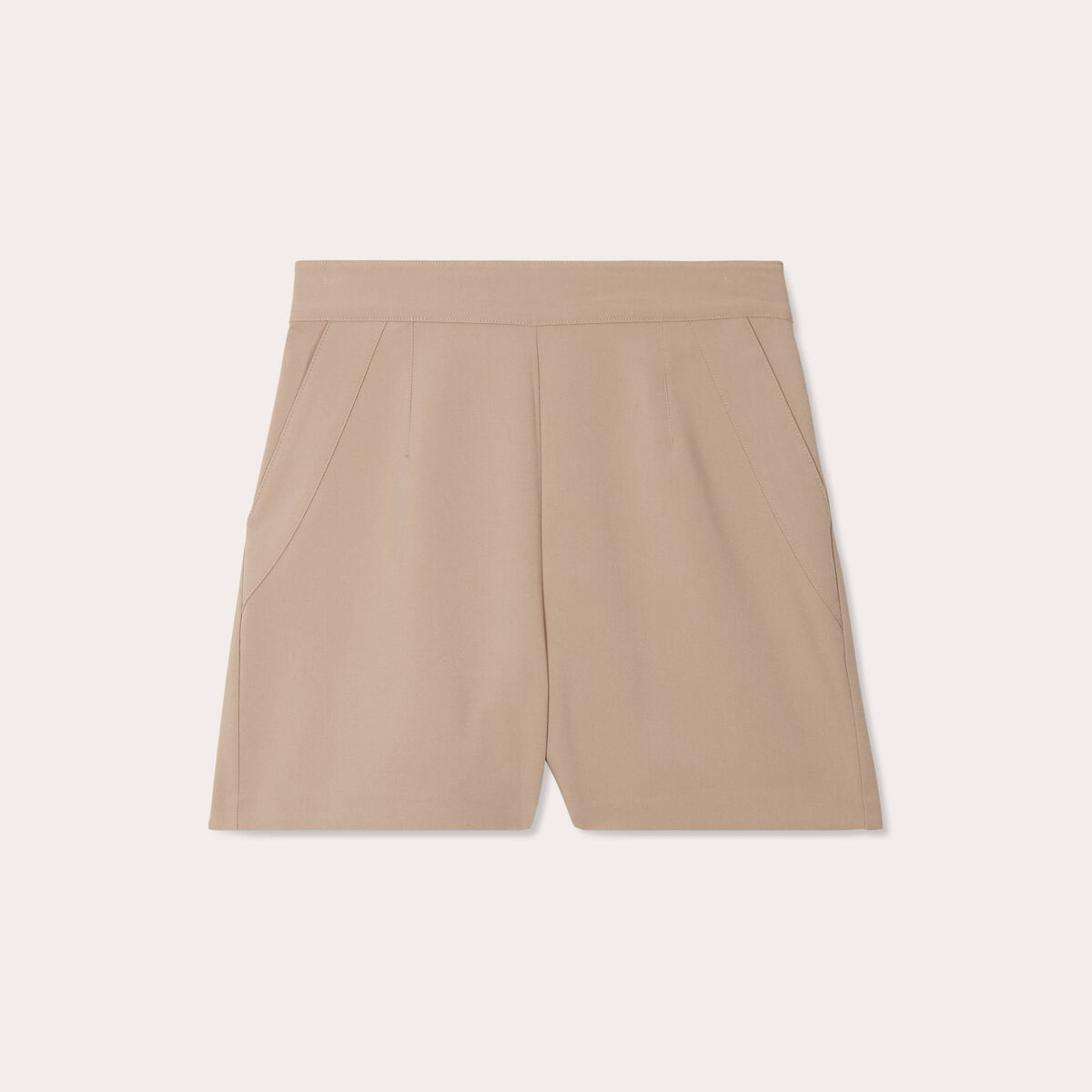 Short ajusté beige femme
