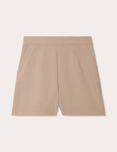 Short ajusté beige femme