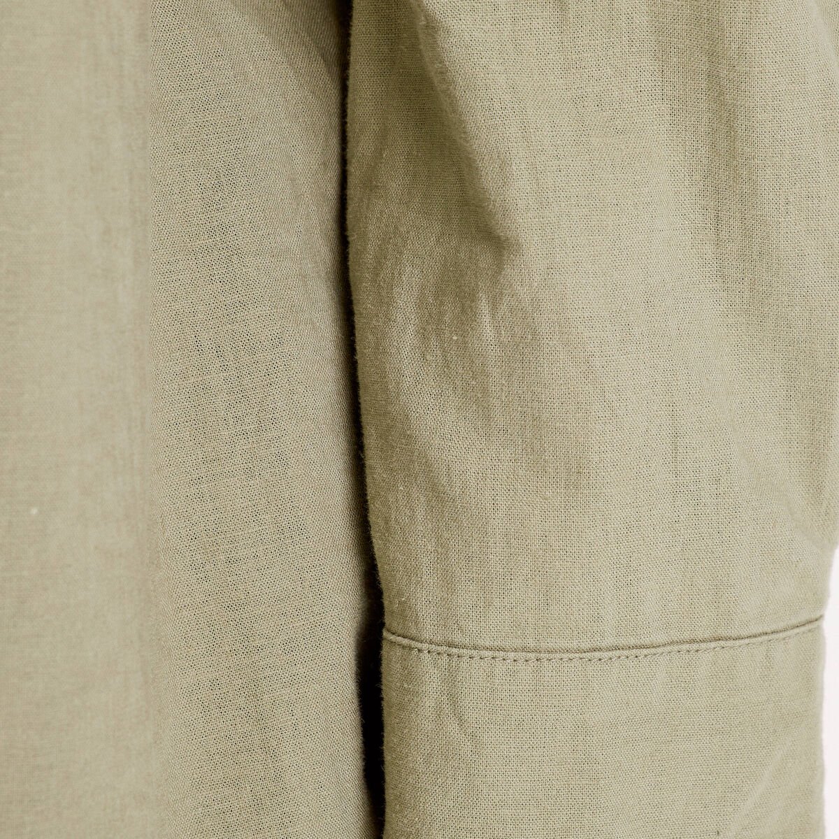 Chemise manches 3/4 contenant du lin vert kaki femme
