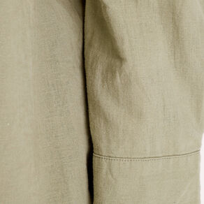 Chemise manches 3/4 contenant du lin vert kaki femme