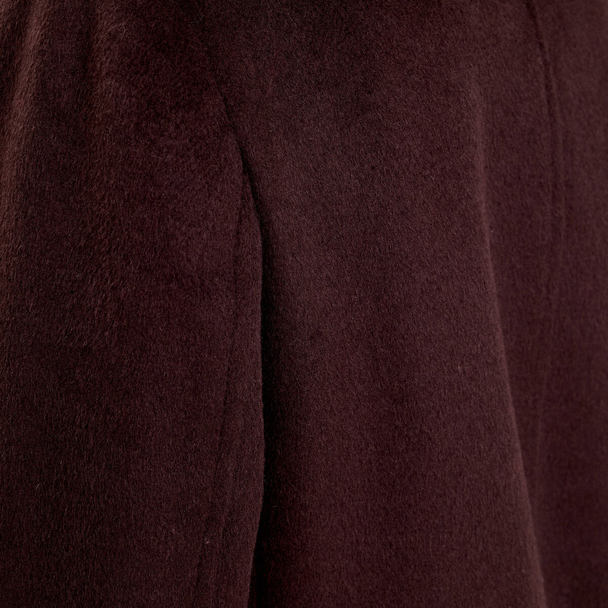 Caban col tailleur manches longues marron fonc&eacute; femme