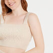 Bustier tricot torsades beige femme