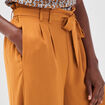 Pantalon large fluide camel femme