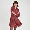 Robe chemise évasée fluide rouge clair femme
