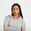 Pull &agrave; capuche gris clair femme