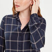 Chemise manches longues bleu foncé femme