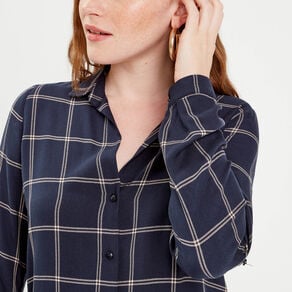 chemise manches longues bleu fonce femme Chemise manches longues bleu foncé femme