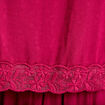 Robe longue droite col v manches courtes rouge femme