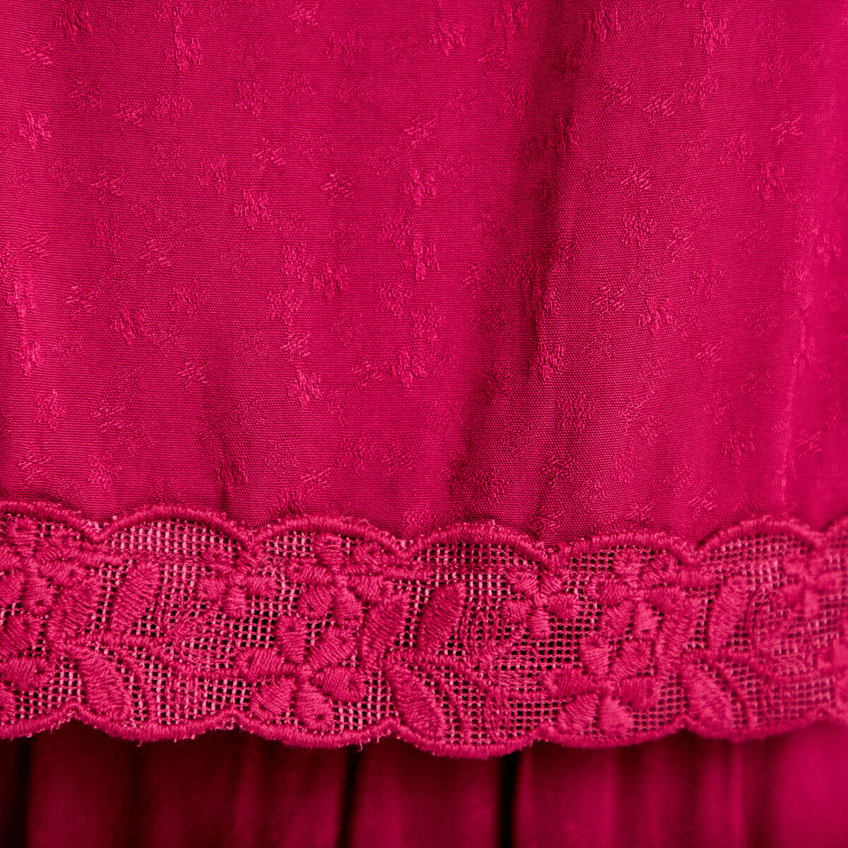 Robe longue droite col v manches courtes rouge femme