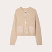 Gilet manches longues taupe femme