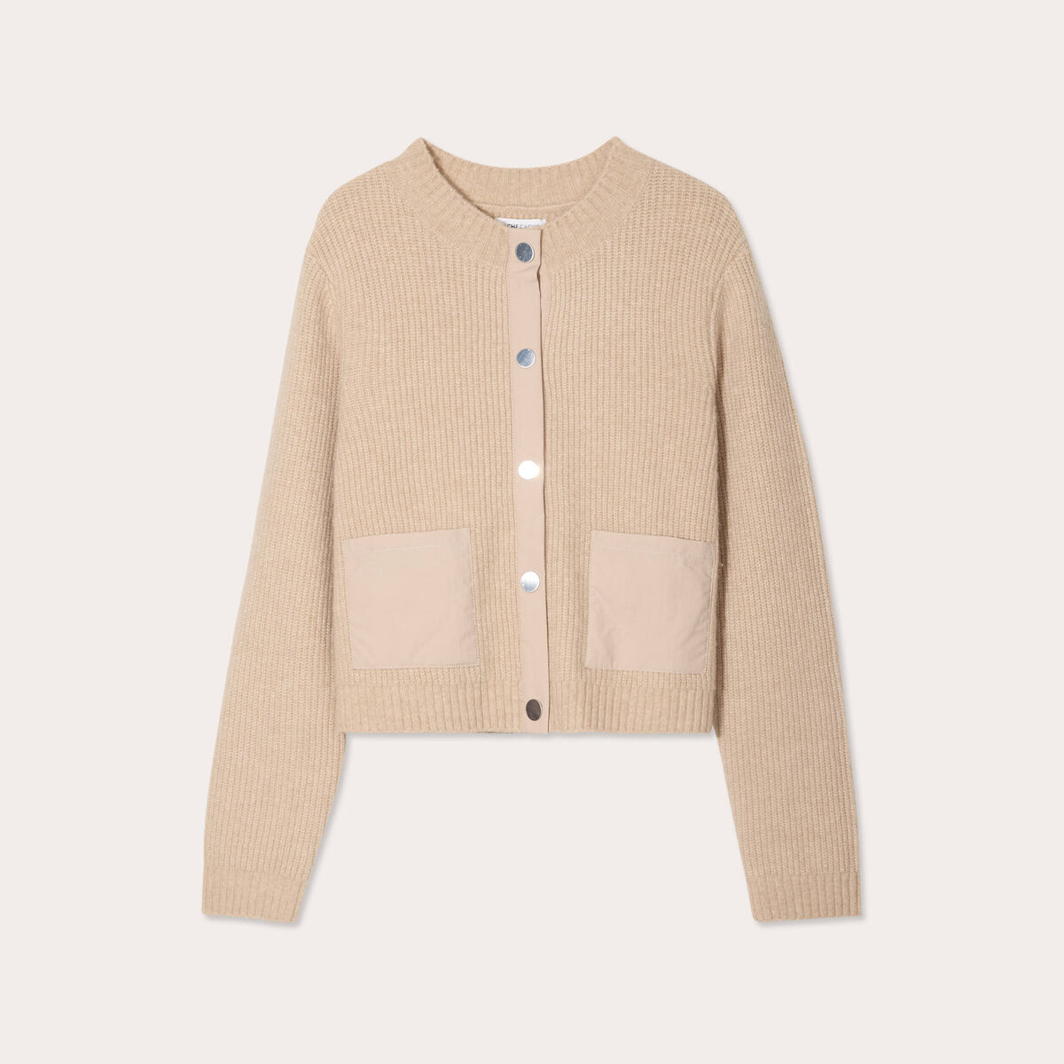 Gilet manches longues taupe femme